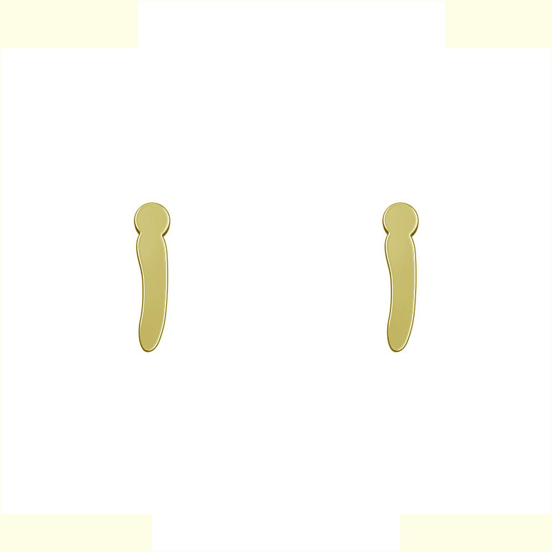 گوشواره طلا 18 عیار زنانه مدوپد مدل حرف I کد GA1-17116