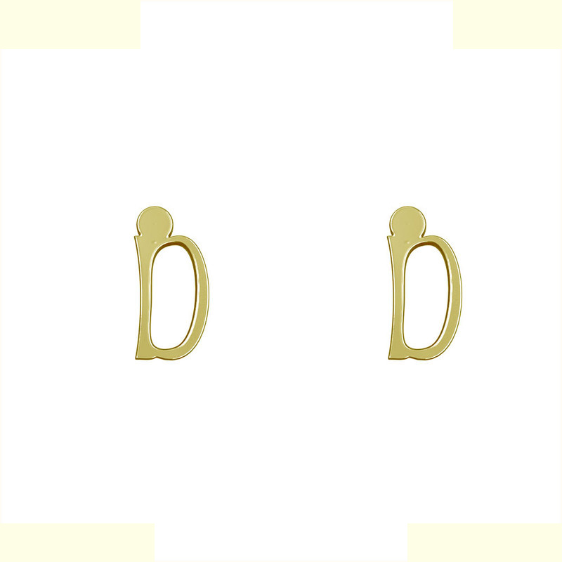 گوشواره طلا 18 عیار زنانه مدوپد مدل حرف D کد GA1-17124