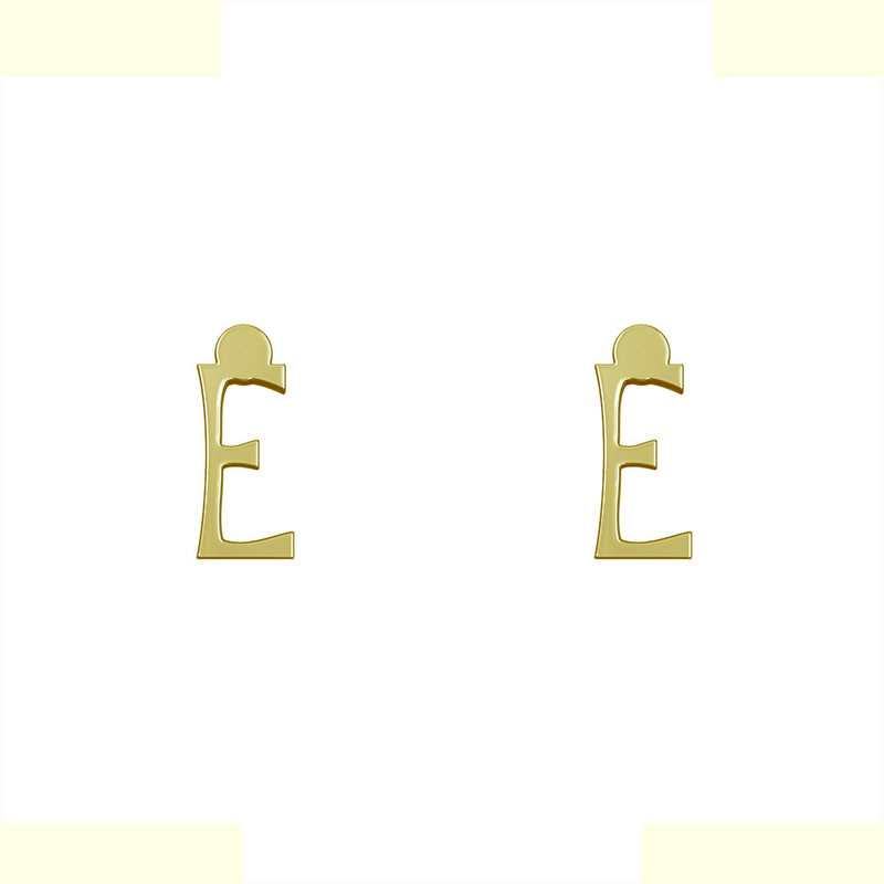 گوشواره طلا 18 عیار زنانه مدوپد مدل حرف E کد GA1-17125