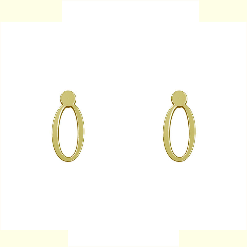 گوشواره طلا 18 عیار زنانه مدوپد مدل حرف O کد GA1-17135