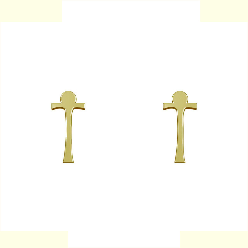 گوشواره طلا 18 عیار زنانه مدوپد مدل حرف T کد GA1-17140