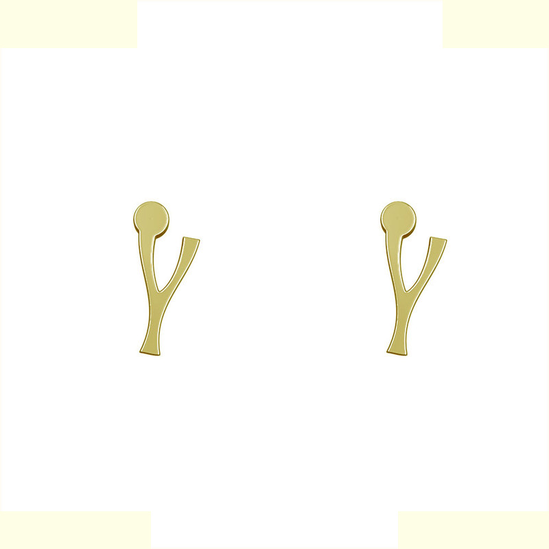 گوشواره طلا 18 عیار زنانه مدوپد مدل حرف Y کد GA1-17145