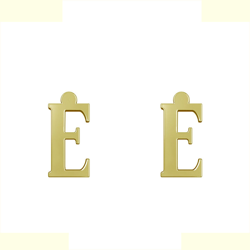 گوشواره طلا 18 عیار زنانه مدوپد مدل حرف E کد GA1-17151