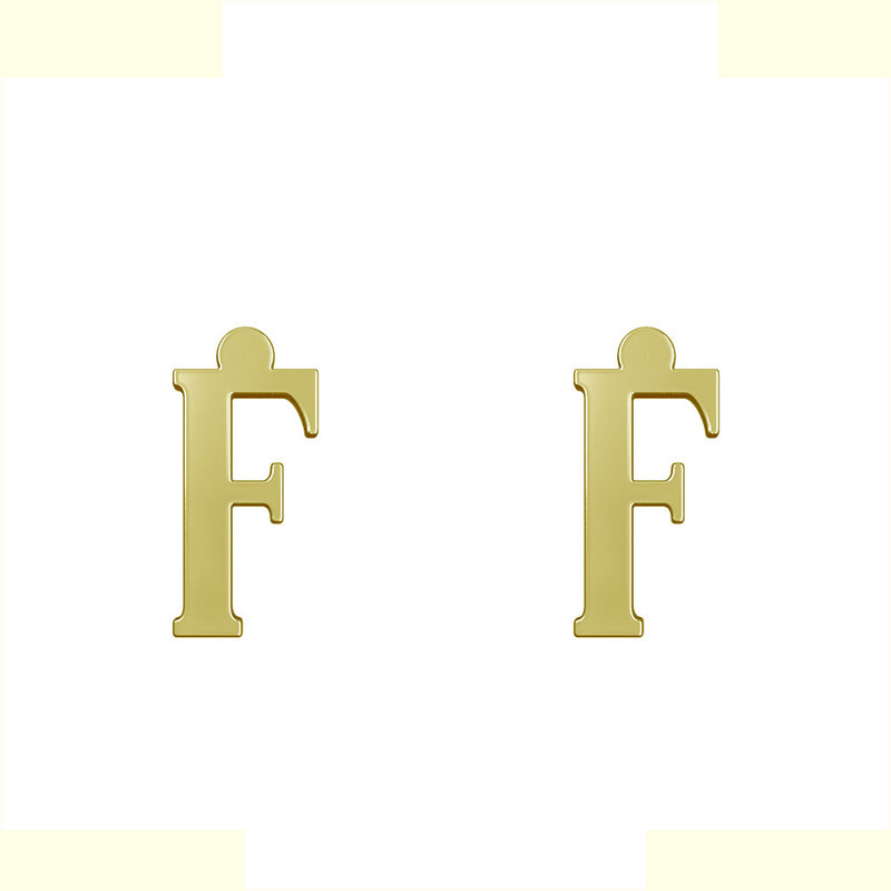 گوشواره طلا 18 عیار زنانه مدوپد مدل حرف F کد GA1-17152