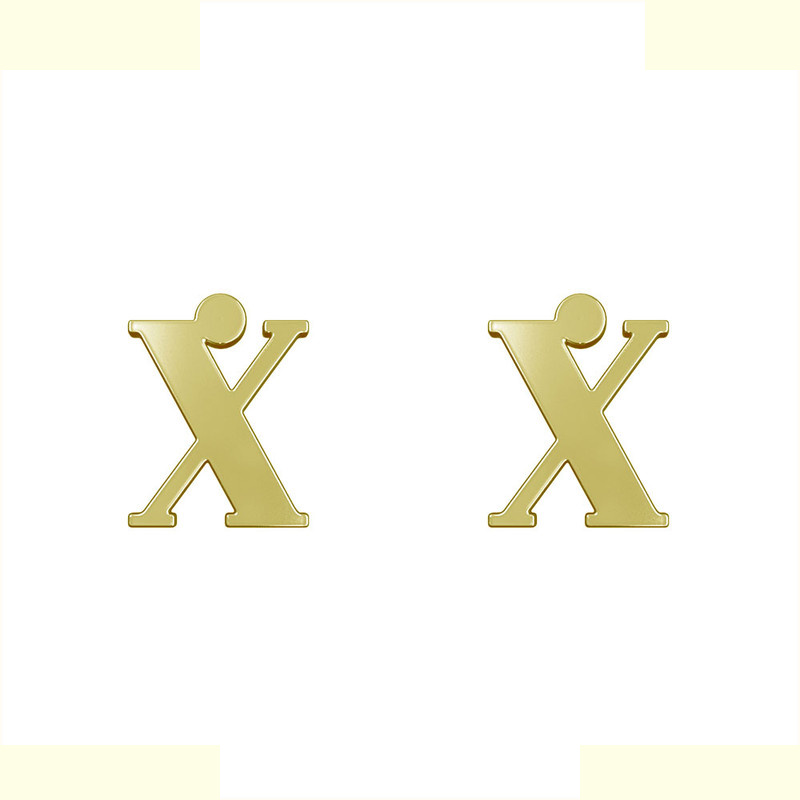 گوشواره طلا 18 عیار زنانه مدوپد مدل حرف X کد GA1-17170