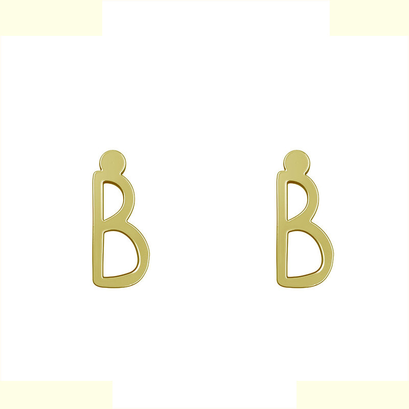 گوشواره طلا 18 عیار زنانه مدوپد مدل حرف B کد GA1-17174