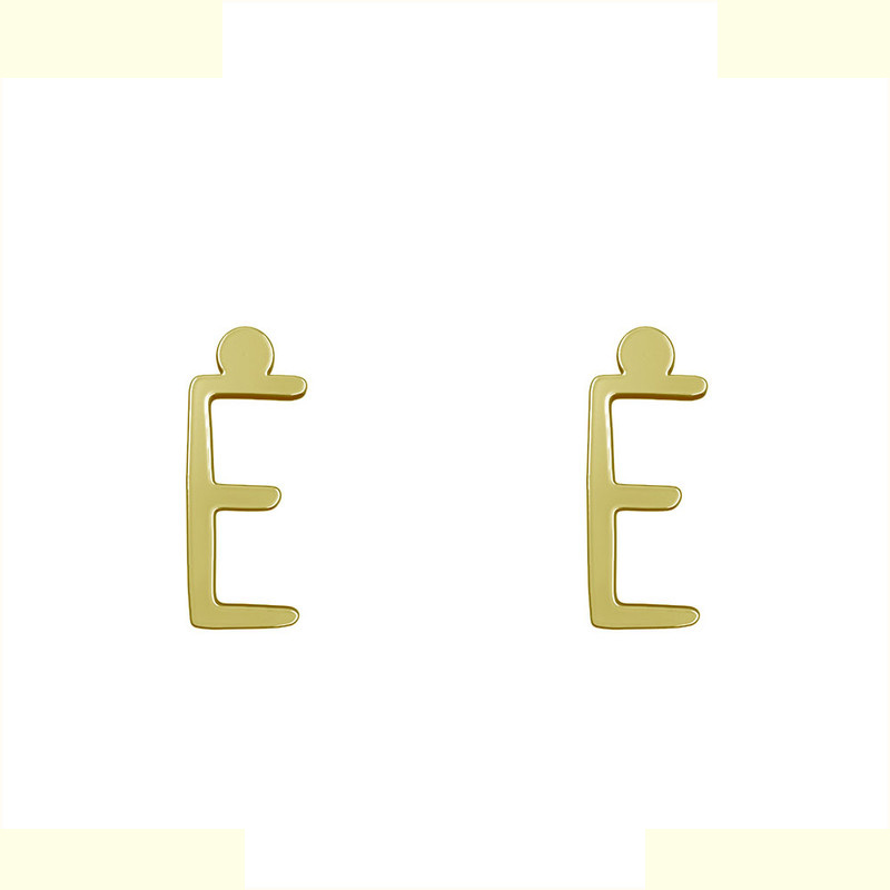 گوشواره طلا 18 عیار زنانه مدوپد مدل حرف E کد GA1-17177