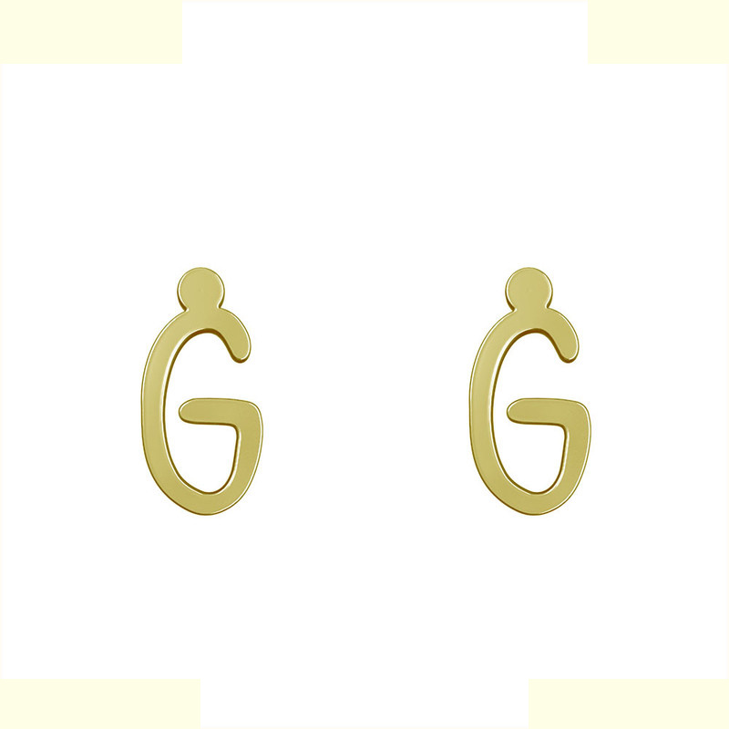 گوشواره طلا 18 عیار زنانه مدوپد مدل حرف G کد GA1-17179