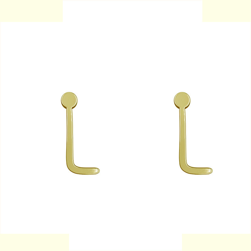 گوشواره طلا 18 عیار زنانه مدوپد مدل حرف L کد GA1-17184