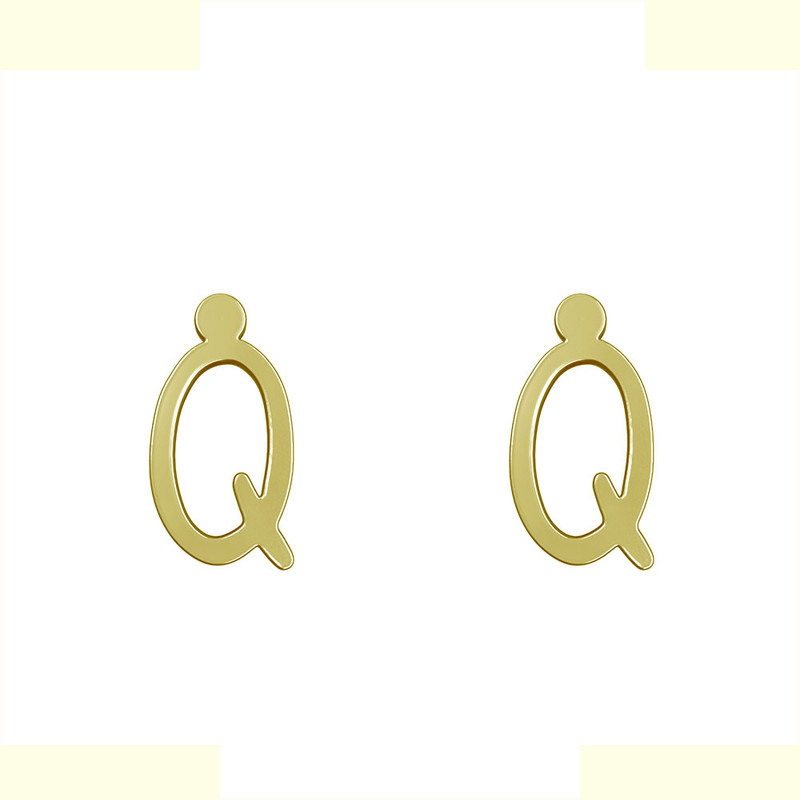 گوشواره طلا 18 عیار زنانه مدوپد مدل حرف Q کد GA1-17189