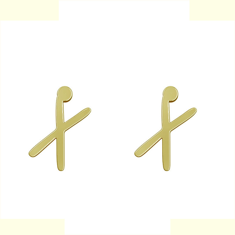 گوشواره طلا 18 عیار زنانه مدوپد مدل حرف X کد GA1-17196