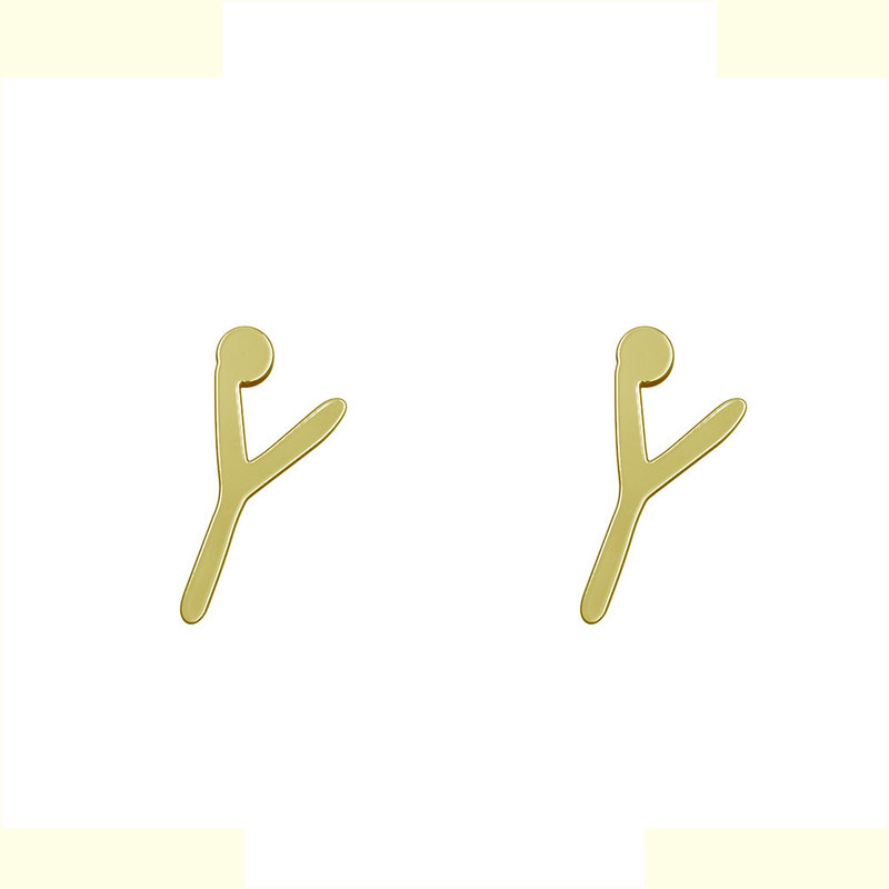 گوشواره طلا 18 عیار زنانه مدوپد مدل حرف Y کد GA1-17197