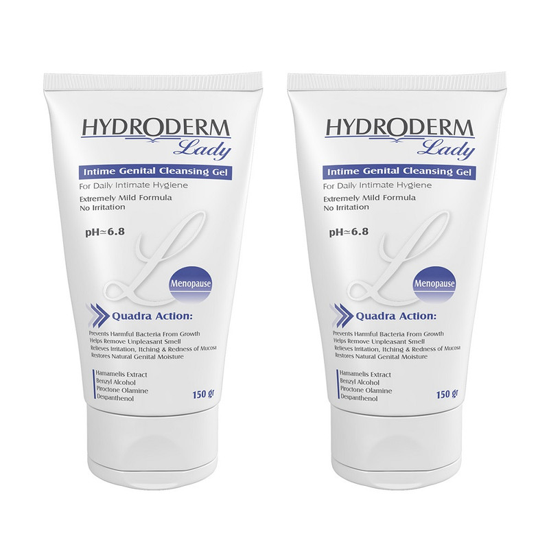 ژل بهداشتی بانوان یائسه هیدرودرم مدل menopause وزن 150 گرم مجموعه 2 عددی ژل بهداشتی بانوان یائسه هیدرودرم مدل menopause وزن 150 گرم مجموعه 2 عددی