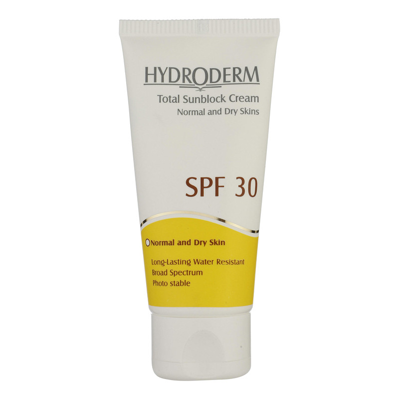 کرم ضدآفتاب بیرنگ هیدرودرم SPF30، مناسب پوستهای نرمال و خشک، حجم 50 میلیلیتر کرم ضدآفتاب بیرنگ هیدرودرم SPF30، مناسب پوستهای نرمال و خشک، حجم 50 میلیلیتر
