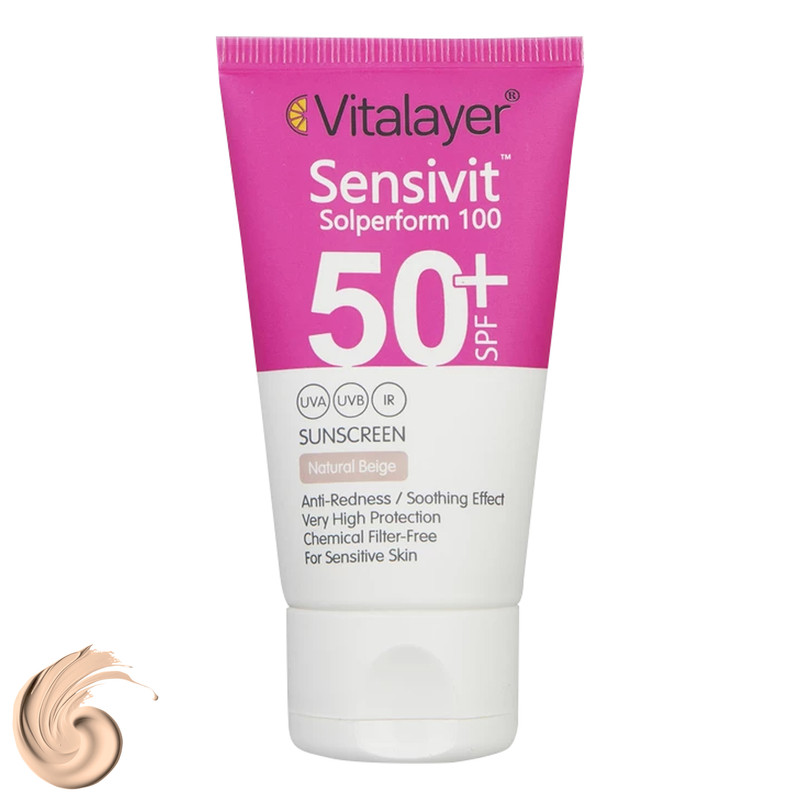 کرم ضد آفتاب رنگی ویتالیر SPF50+ مدل سنسی ویت محافظ UVA ،UVB، مناسب پوست حساس حجم 40 میلیلیتر کرم ضد آفتاب رنگی ویتالیر SPF50+ مدل سنسی ویت محافظ UVA ،UVB، مناسب پوست حساس حجم 40 میلیلیتر