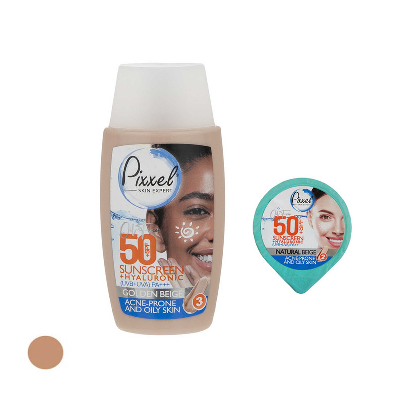 کرم ضد آفتاب رنگی پیکسل spf50 مدل 01 مناسب پوستهای چرب حجم 50 میلی لیتر به همراه کرم ضد آفتاب رنگی پیکسل spf50 مدل 02 حجم 7 میلی لیتر کرم ضد آفتاب رنگی پیکسل spf50 مدل 01 مناسب پوستهای چرب حجم 50 میلی لیتر به همراه کرم ضد آفتاب رنگی پیکسل spf50 مدل 02 حجم 7 میلی لیتر