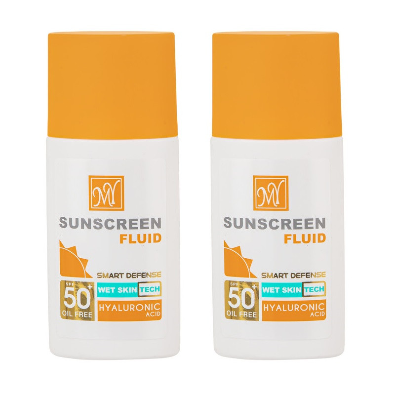 فلوئید ضدآفتاب بیرنگ مای SPF50 مدل Hyaluronic Acid مناسب انواع پوست، حجم 50 میلیلیتر مجموعه 2 عددی فلوئید ضدآفتاب بیرنگ مای SPF50 مدل Hyaluronic Acid مناسب انواع پوست، حجم 50 میلیلیتر مجموعه 2 عددی