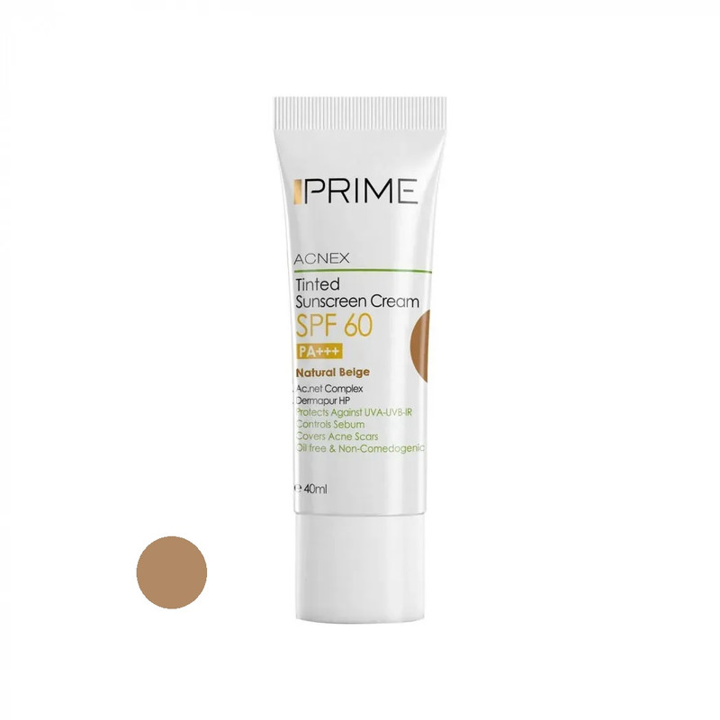 کرم ضدآفتاب رنگی پرایم، 60 SPF، مدل 02، مناسب پوست چرب و مختلط تنالیته رنگ متوسط و حجم 40 میلیلیتر، محافظت کننده در برابر اشعه UVA،IRو UVB، کنترل کننده ترشح سبوم، فاقد چربی و غیر کومدونزا، +++PA، پوشش دهنده جای جوش، با ماندگاری 3 ساعته کرم ضدآفتاب رنگی پرایم، 60 SPF، مدل 02، مناسب پوست چرب و مختلط تنالیته رنگ متوسط و حجم 40 میلیلیتر، محافظت کننده در برابر اشعه UVA،IRو UVB، کنترل کننده ترشح سبوم، فاقد چربی و غیر کومدونزا، +++PA، پوشش دهنده جای جوش، با ماندگاری 3 ساعته