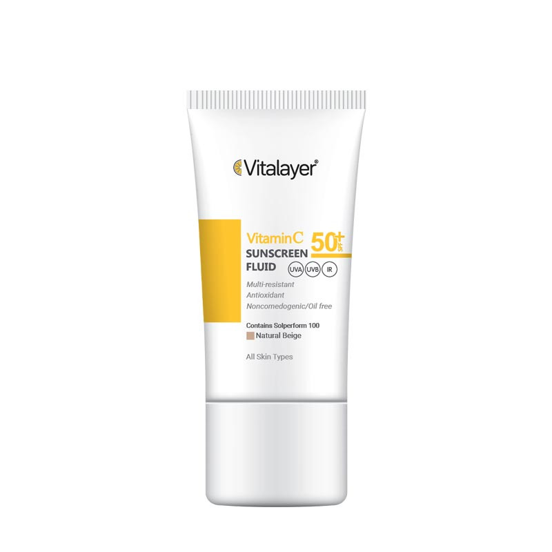 کرم ضد آفتاب رنگی ویتالیر SPF 50 مدل Vitamin C مناسب انواع پوست حجم 50 میلیلیتر کرم ضد آفتاب رنگی ویتالیر SPF 50 مدل Vitamin C مناسب انواع پوست حجم 50 میلیلیتر