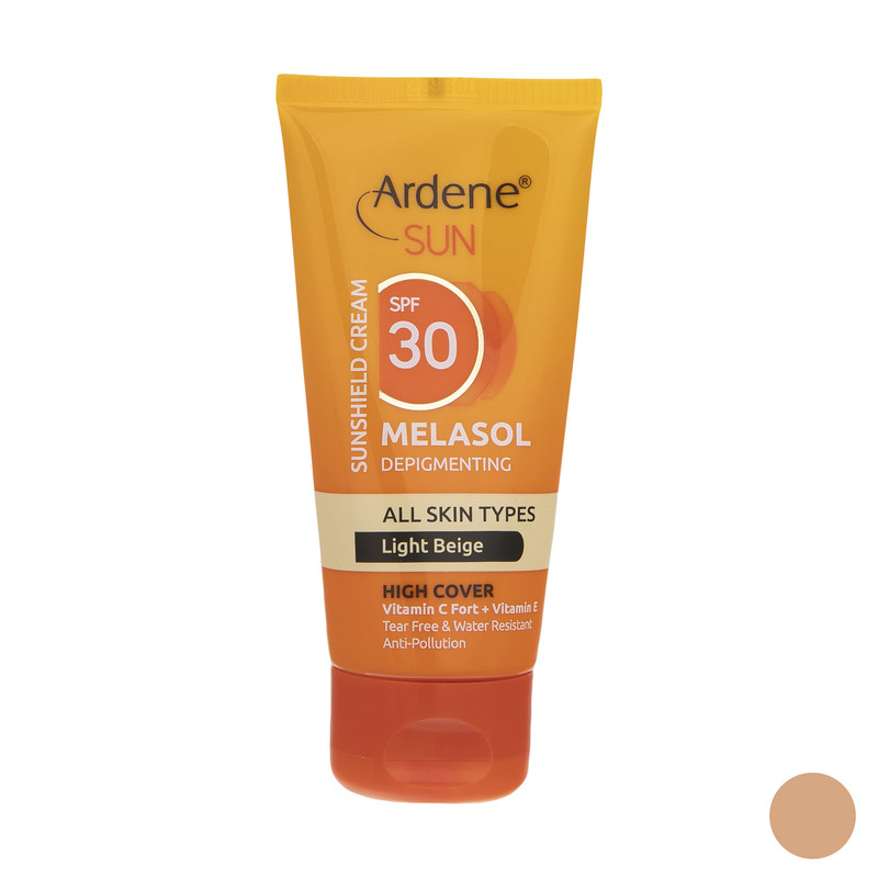 کرم ضد آفتاب رنگی آردن سان، SPF 30، مدل Light Beige، مناسب انواع پوست با تنالیته روشن و حجم 50 میلیلیتر، ضد آب، محافظتکننده در برابر اشعههای UVA و UVB، ضد لک، دارای فرمولاسیون ویتامینهای C و E، با ماندگاری 2 ساعته کرم ضد آفتاب رنگی آردن سان، SPF 30، مدل Light Beige، مناسب انواع پوست با تنالیته روشن و حجم 50 میلیلیتر، ضد آب، محافظتکننده در برابر اشعههای UVA و UVB، ضد لک، دارای فرمولاسیون ویتامینهای C و E، با ماندگاری 2 ساعته