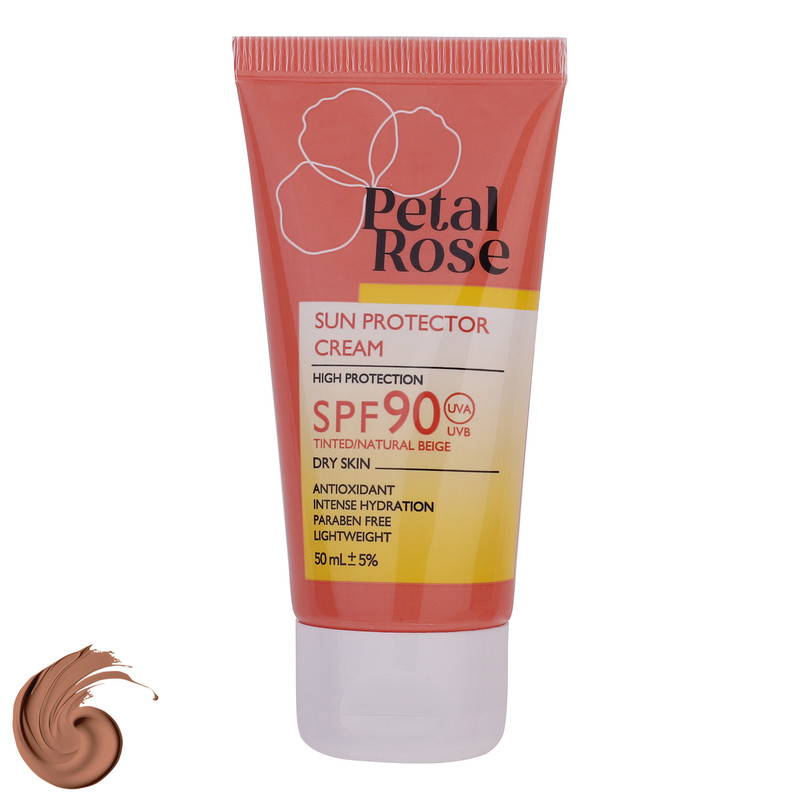 ضدآفتاب رنگی بژ روشن SPF90 پتال رز مدل High Protection مناسب پوست خشک، حجم 50 میلیلیتر ضدآفتاب رنگی بژ روشن SPF90 پتال رز مدل High Protection مناسب پوست خشک، حجم 50 میلیلیتر