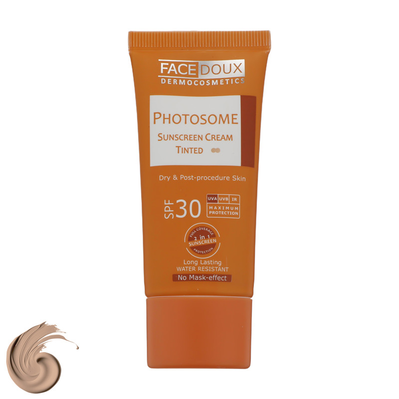 کرم ضد آفتاب رنگی فیس دوکس SPF 30 مدل photosome 02 محافظ اشعه UVA و UVB، ضد آب، مناسب پوست های خشک حجم 40 میلی لیتر کرم ضد آفتاب رنگی فیس دوکس SPF 30 مدل photosome 02 محافظ اشعه UVA و UVB، ضد آب، مناسب پوست های خشک حجم 40 میلی لیتر