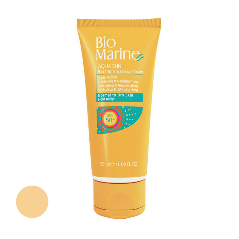 کرم ضد آفتاب رنگی بایومارین SPF 50 مدل ضد چروک 02 مناسب برای پوست خشک حجم 50 میلی لیتر کرم ضد آفتاب رنگی بایومارین SPF 50 مدل ضد چروک 02 مناسب برای پوست خشک حجم 50 میلی لیتر