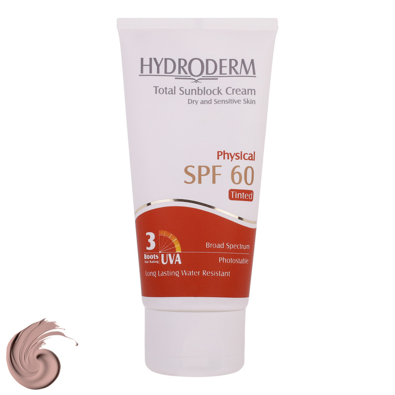 کرم ضدآفتاب رنگی هیدرودرم SPF60 مدل Phisical Tinted مناسب پوستهای حساس، حجم 50 میلیلیتر کرم ضدآفتاب رنگی هیدرودرم SPF60 مدل Phisical Tinted مناسب پوستهای حساس، حجم 50 میلیلیتر