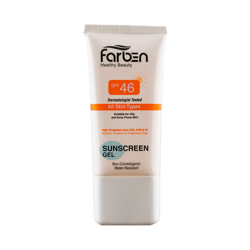 کرم ژل ضدآفتاب بدون رنگ فاربن SPF46 مدل 01 مناسب پوست چرب حجم 50 میلی لیتر کرم ژل ضدآفتاب بدون رنگ فاربن SPF46 مدل 01 مناسب پوست چرب حجم 50 میلی لیتر