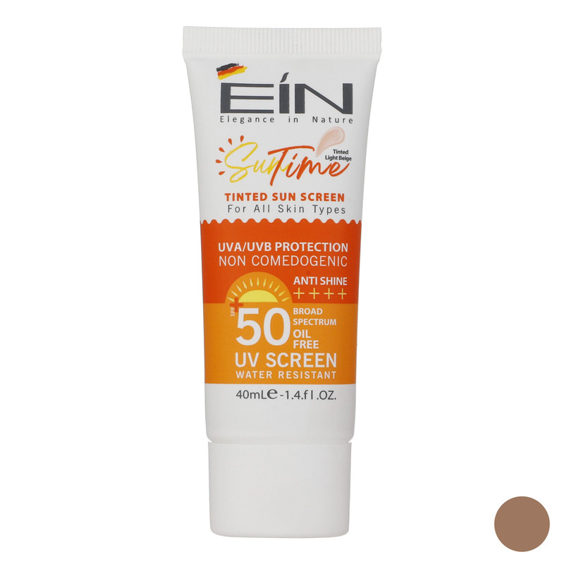 کرم ضد آفتاب رنگی ای آی ان SPF 50 مدل suntime مناسب انواع پوست حجم 40 میلیلیتر کرم ضد آفتاب رنگی ای آی ان SPF 50 مدل suntime مناسب انواع پوست حجم 40 میلیلیتر