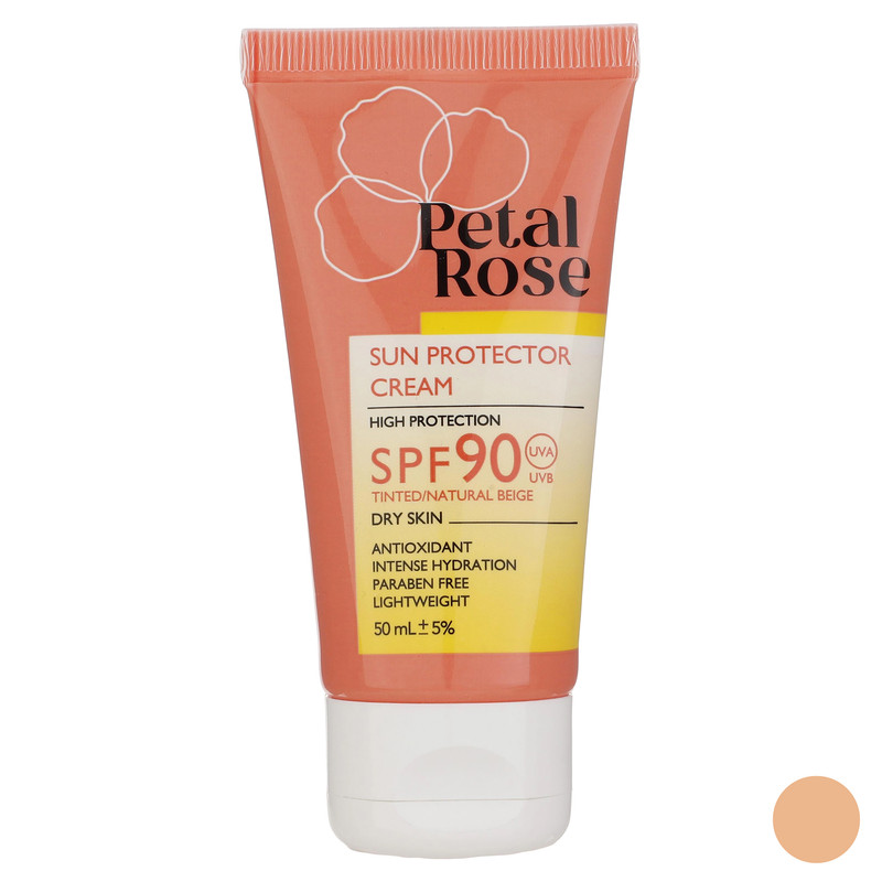 کرم ضد آفتاب رنگی پتال رز SPF 90 مدل 01 مناسب پوست خشک حجم 50 میلیلیتر کرم ضد آفتاب رنگی پتال رز SPF 90 مدل 01 مناسب پوست خشک حجم 50 میلیلیتر