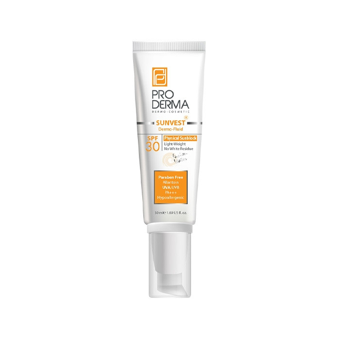 فلوئید ضدآفتاب بیرنگ پردرما SPF30 مدل سان وست حاوی محافظ UVA ،UVB و ضدآب، حاوی ویتامین E، مناسب انواع پوست، حجم 50 میلیلیتر فلوئید ضدآفتاب بیرنگ پردرما SPF30 مدل سان وست حاوی محافظ UVA ،UVB و ضدآب، حاوی ویتامین E، مناسب انواع پوست، حجم 50 میلیلیتر