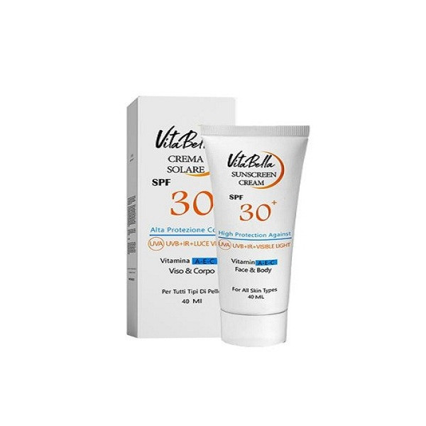 کرم ضدآفتاب بی رنگ ویتابلا SPF30 مدل 02 مناسب انواع پوست حجم 40 میلی لیتر کرم ضدآفتاب بی رنگ ویتابلا SPF30 مدل 02 مناسب انواع پوست حجم 40 میلی لیتر