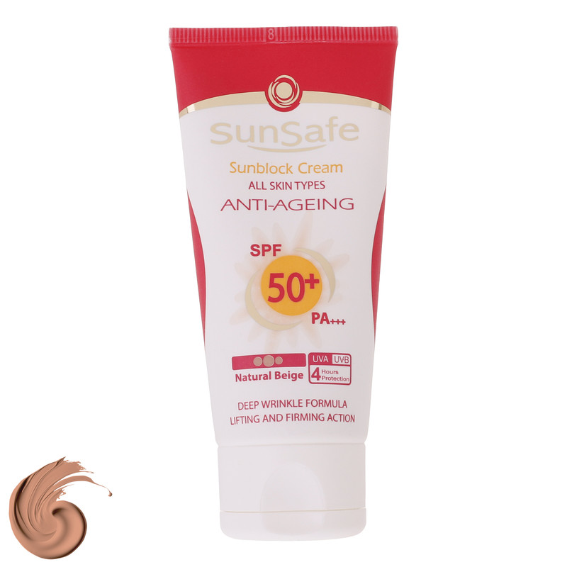 کرم ضد آفتاب رنگی سان سیف SPF 50 مدل ANTI-AGEING-02 مناسب انواع پوست حجم 50 میلی لیتر کرم ضد آفتاب رنگی سان سیف SPF 50 مدل ANTI-AGEING-02 مناسب انواع پوست حجم 50 میلی لیتر