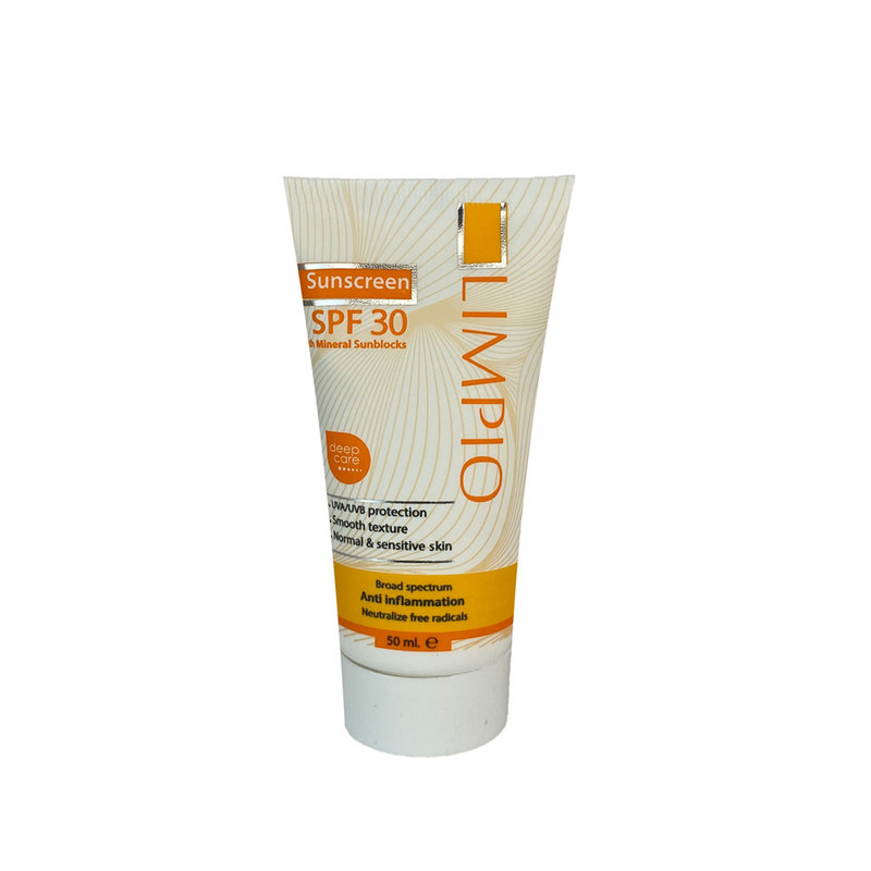 کرم ضد آفتاب بدون رنگ لیمپیو SPF 30 مدل UVA UVB مناسب پوستهای معمولی حجم 50 میلیلیتر کرم ضد آفتاب بدون رنگ لیمپیو SPF 30 مدل UVA UVB مناسب پوستهای معمولی حجم 50 میلیلیتر