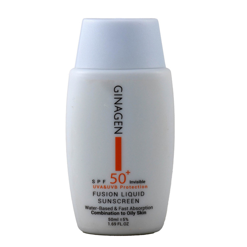کرم ضد آفتاب بدون رنگ ژیناژن SPF 50 مدل Fusion Liquid مناسب پوستهای چرب و مختلط حجم 50 میلیلیتر کرم ضد آفتاب بدون رنگ ژیناژن SPF 50 مدل Fusion Liquid مناسب پوستهای چرب و مختلط حجم 50 میلیلیتر