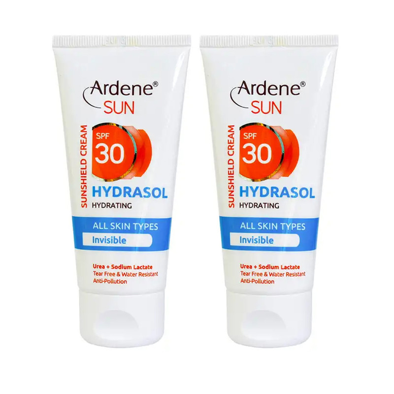 فلوئید ضد آفتاب بدون رنگ آردن SPF 30 مدل HYDRASOL محافظ UVA،UVB مناسب انواع پوست حجم 50 میلی لیتر بسته دو عددی فلوئید ضد آفتاب بدون رنگ آردن SPF 30 مدل HYDRASOL محافظ UVA،UVB مناسب انواع پوست حجم 50 میلی لیتر بسته دو عددی