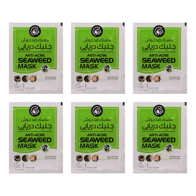ماسک ضد جوش صورت دکتر عیدی آلگا مدل جلبک دریایی بسته 6 عددی ماسک ضد جوش صورت دکتر عیدی آلگا مدل جلبک دریایی بسته 6 عددی