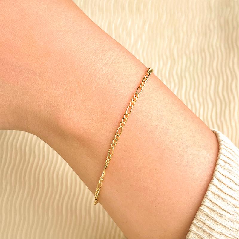 دستبند طلا 18 عیار زنانه دیانا مدل فیگارو لایت دستبند طلا 18 عیار زنانه دیانا مدل فیگارو لایت