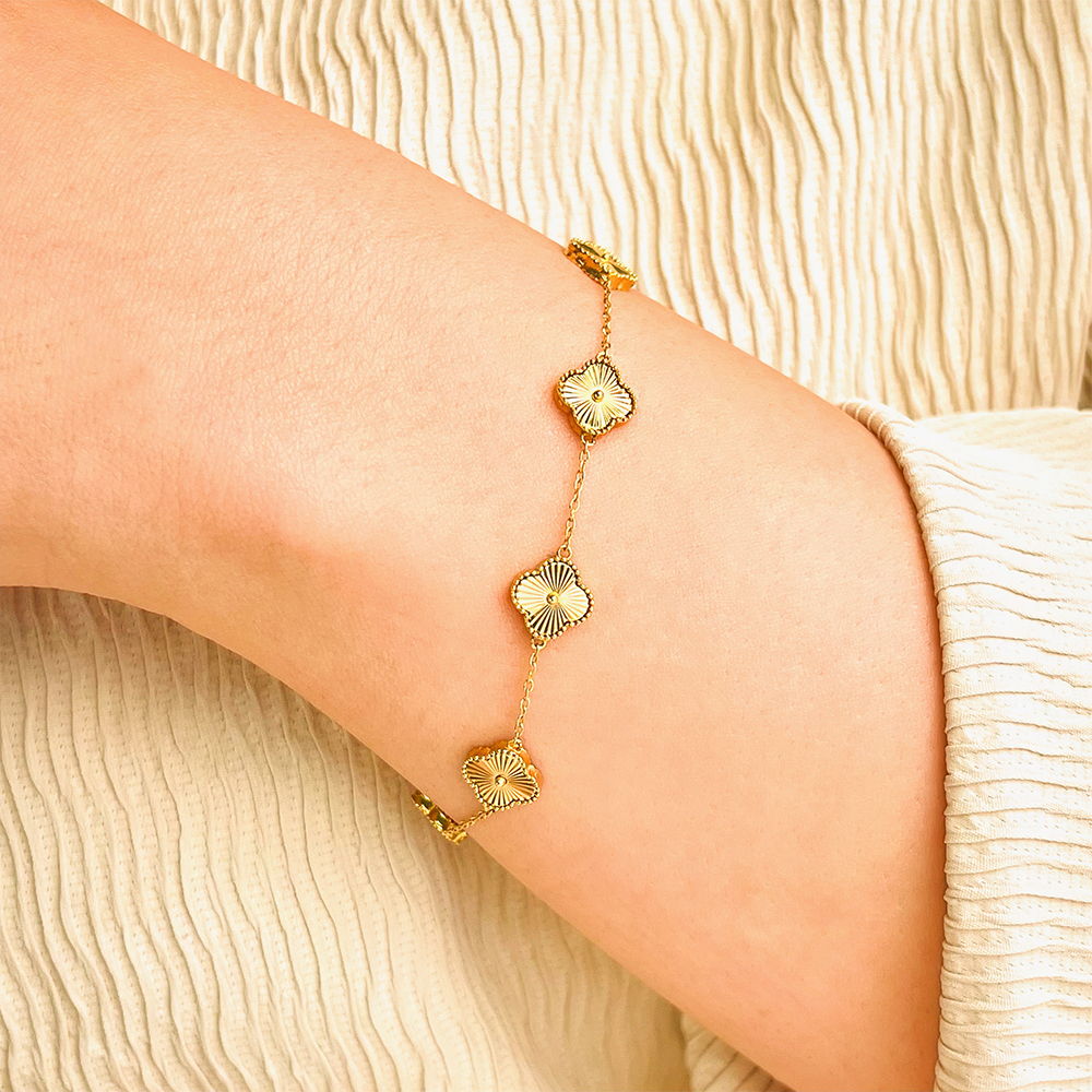 دستبند طلا 18 عیار زنانه دیانا مدل ونکلیف پشت آیینه ای