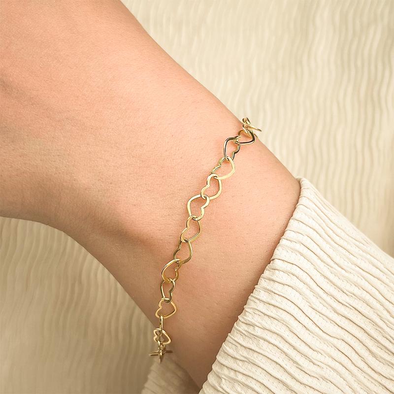 دستبند طلا 18 عیار زنانه دیانا مدل قلب