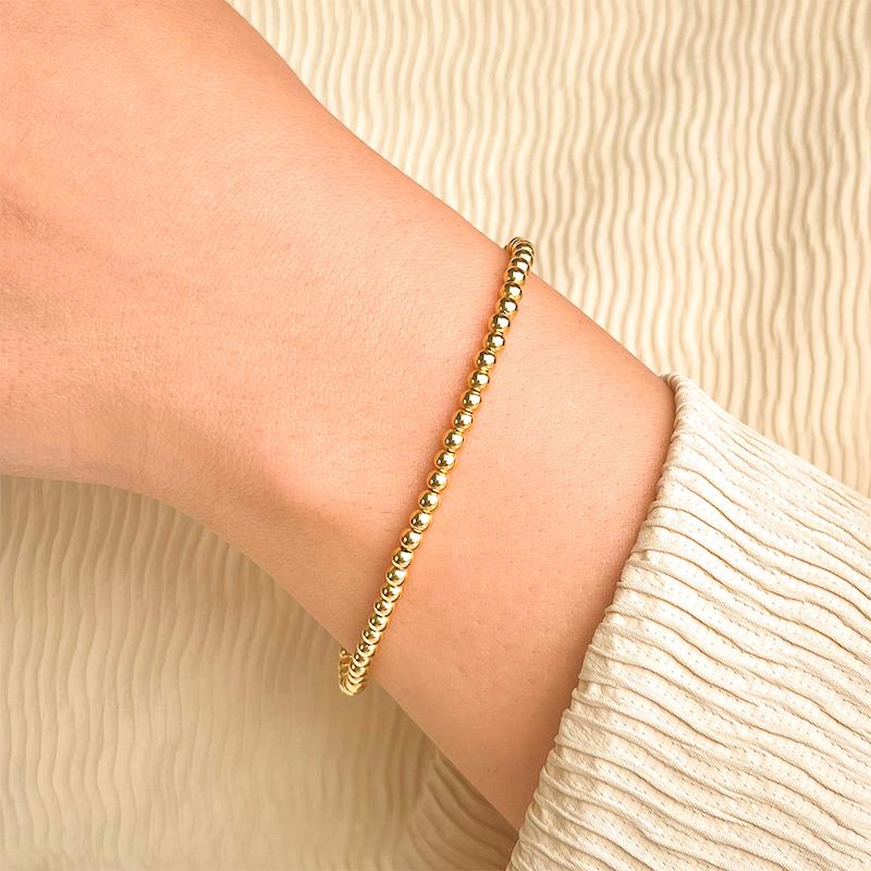 دستبند طلا 18 عیار زنانه دیانا مدل تمام گوی دستبند طلا 18 عیار زنانه دیانا مدل تمام گوی