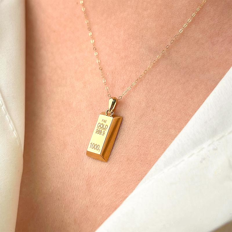 آویز گردنبند طلا 18 عیار زنانه دیانا مدل شمش