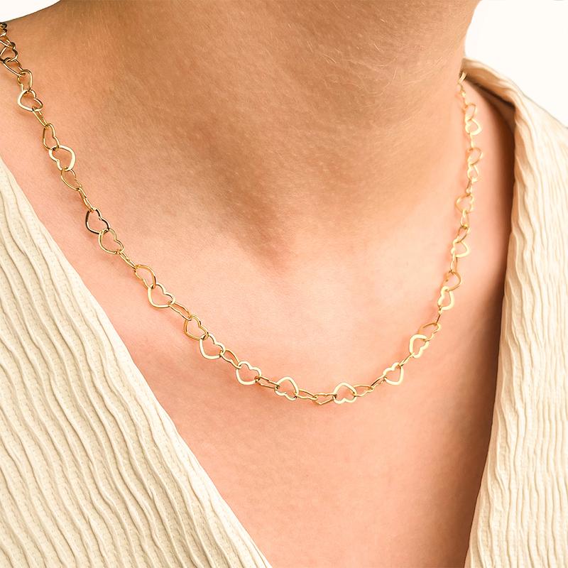 زنجیر طلا 18 عیار زنانه دیانا مدل قلب 40 سانت