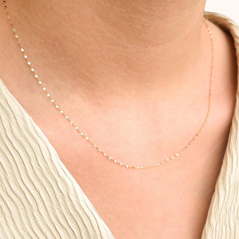 زنجیر طلا 18 عیار زنانه دیانا مدل پولکی سوپر لایت 40 سانت