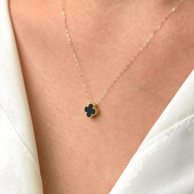 گردنبند طلا 18 عیار زنانه دیانا مدل ونکلیف مشکی