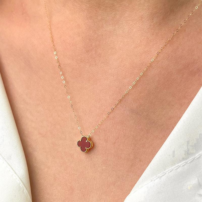 گردنبند طلا 18 عیار زنانه دیانا مدل ونکلیف قرمز