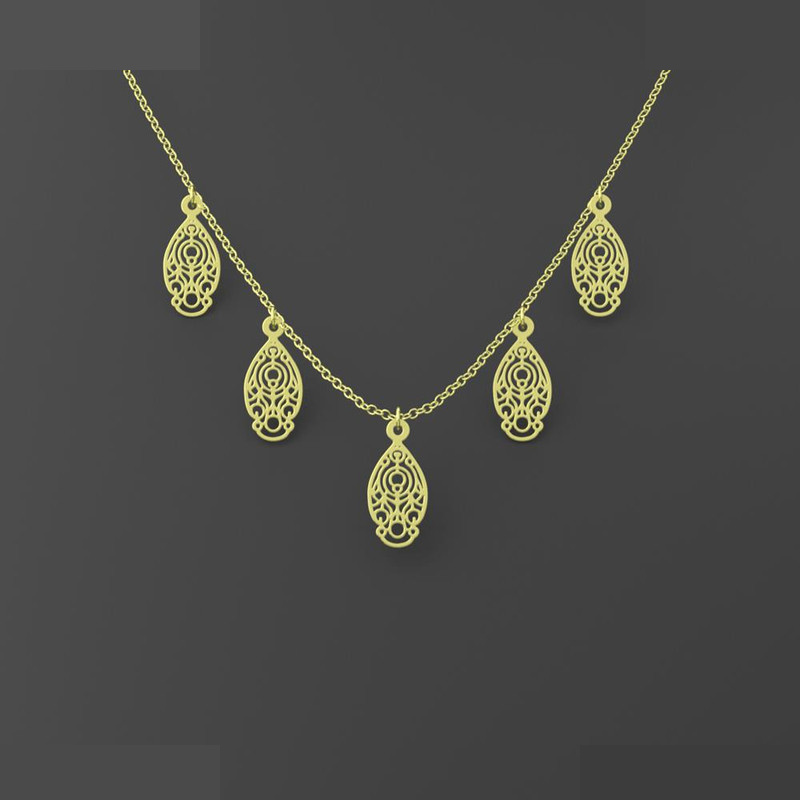 گردنبند طلا 18 عیار زنانه مدوپد مدل هندسی کد RNA10677