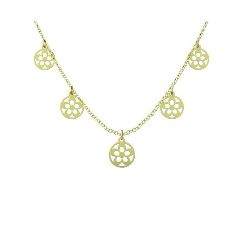 گردنبند طلا 18 عیار زنانه مدوپد مدل گل کد RNA11028