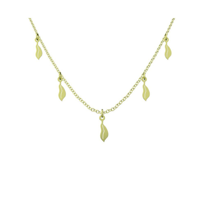 گردنبند طلا 18 عیار زنانه مدوپد مدل برگ کد RNA12078